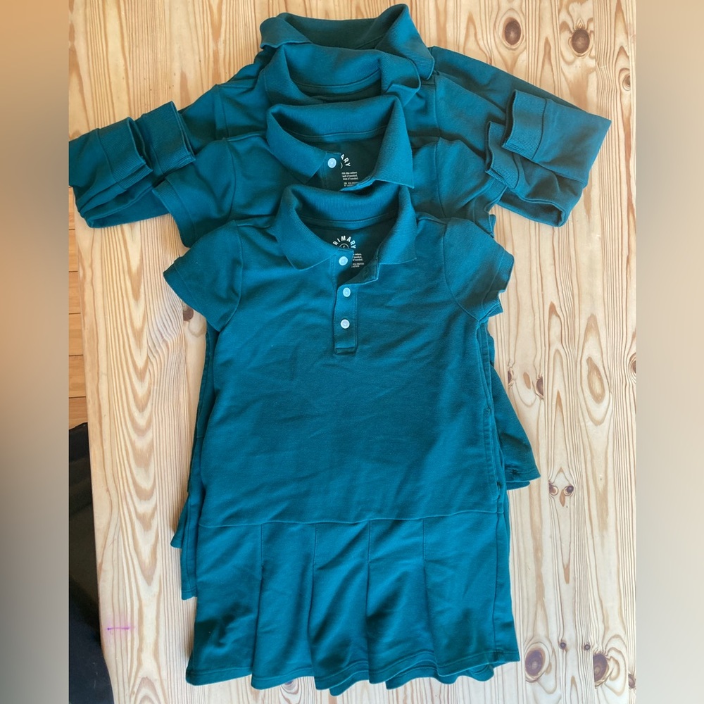 Primary Kids Green Pique Polo Dress Bundle